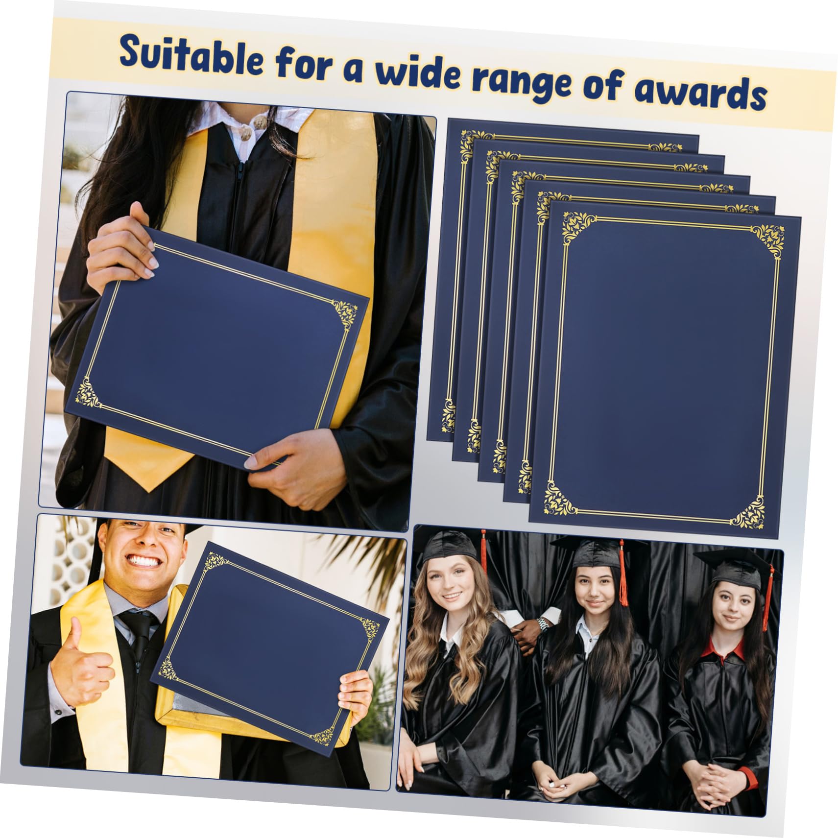 Generico 30 Pezzi Di Sigillo Per Certificato Con Bordo In Lamina D'Oro Porta-Diplomi Porta-Certificati Porta-Documenti Di Laurea Copertina Decorativa Premio Universitario