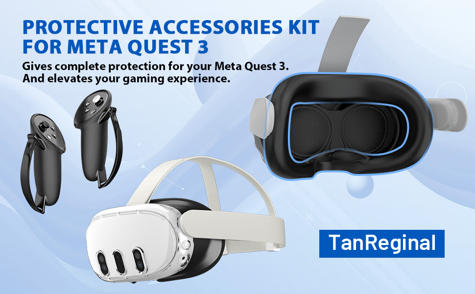 Meta Quest 2 Grip Covers Protective Cover Case Set For Meta Quest 3, 7 In 1 Silicone VR Headset Face & Lens Cover, Eyes Cover Controller Grips Skin Shell Protector, Anti-Leakage Nose