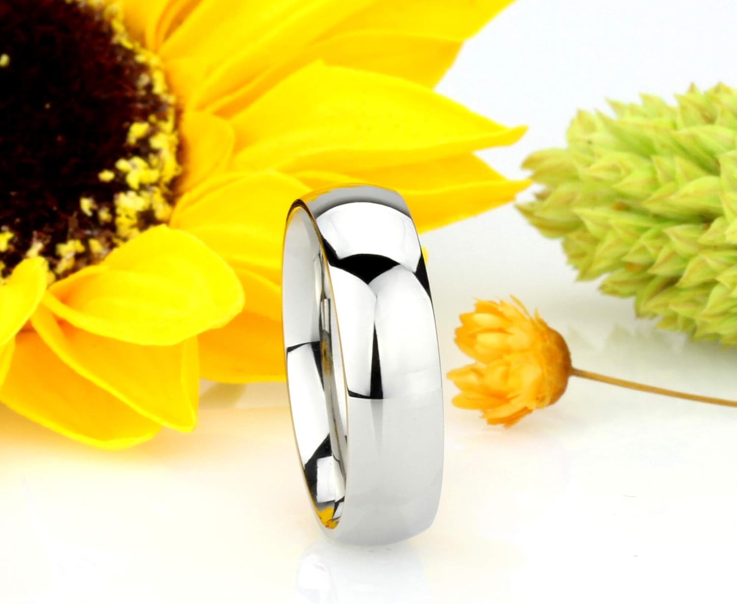 DoubleAccent 6MM Comfort Fit Stainless Steel Wedding Band Classic Domed Ring (Size 5 to 12)