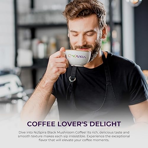 Miniatura 5 de NüSpira - Café de hongos negros - 6 hongos adaptógenos para claridad cerebral, salud intestinal y apoyo inmunológico - Alternativa baja en cafeína -