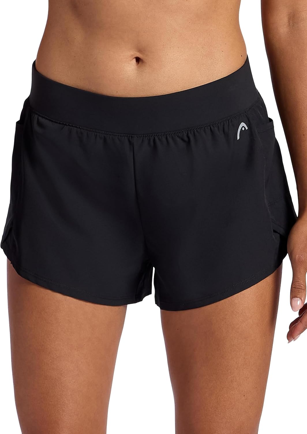 Head Women's Vigor Short, Relaxed Fit, 3” Inseam, Mid-Rise, Stretch Lightweight Material, Moisture-Wicking
