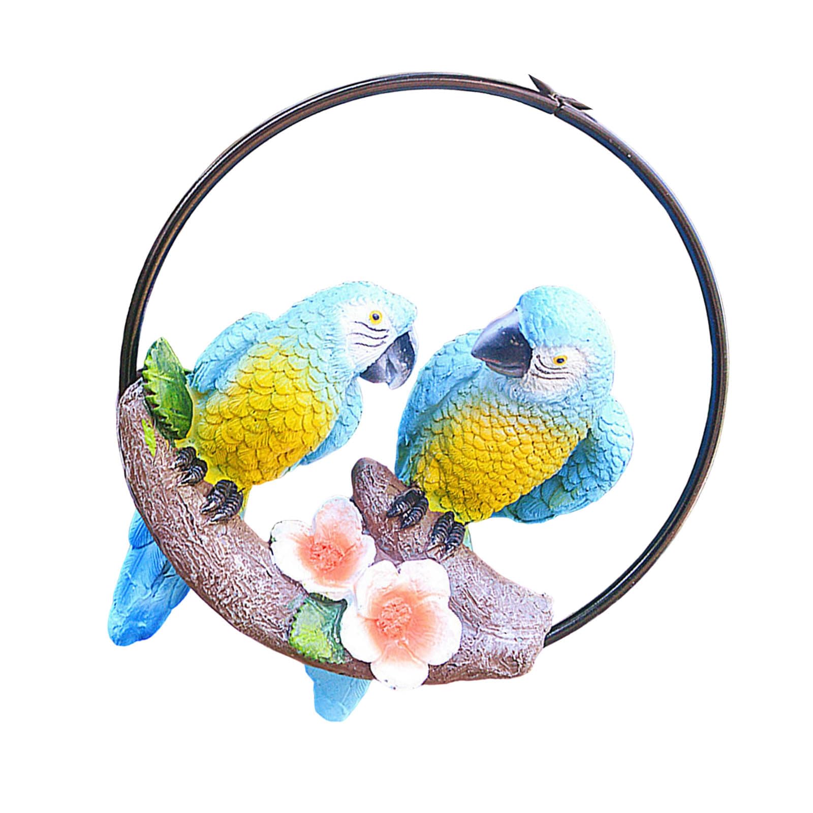 Simulation Macaw Parrots Statue Hanging Ornament Weather Bird Pendants for Garden Backyard Patios Decoration Backyard Decoration