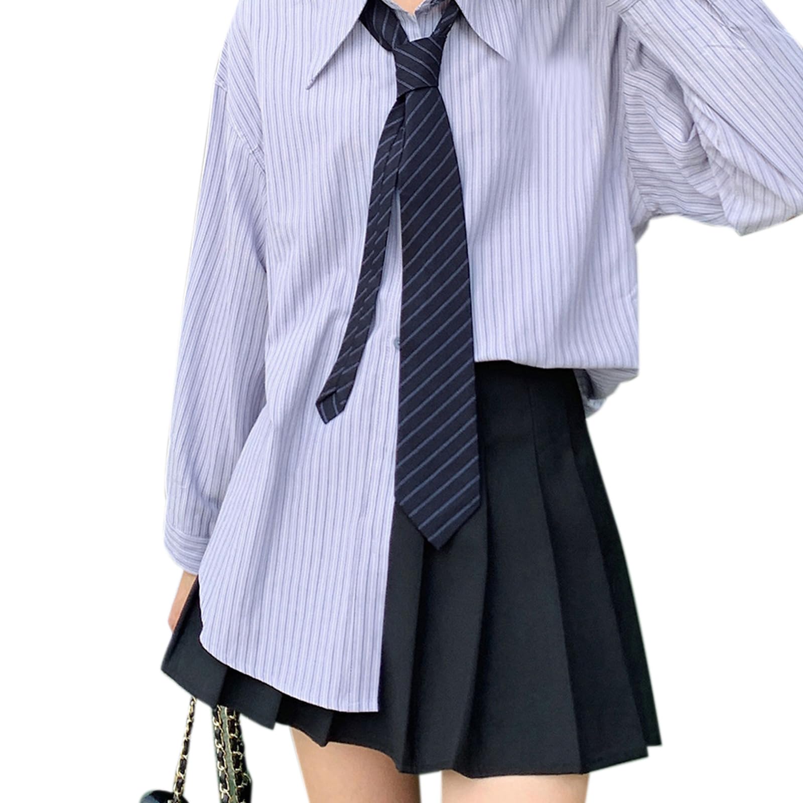 Fashionable Striped Neck Tie Japanese Lazy Tie For JK Uniform School Student Shirts Decorative Printed Neckties Japanese Necktie