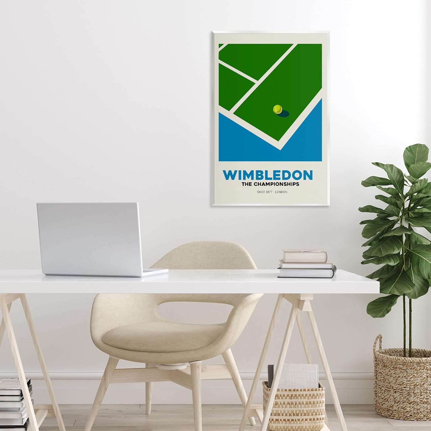 Stupell Industries 'Wimbledon Tennis Court', Wall Plaque Art, 13 x 19 Inches, Easy to Hang and Sturdy, Made in USA, by Andreas Magnusson