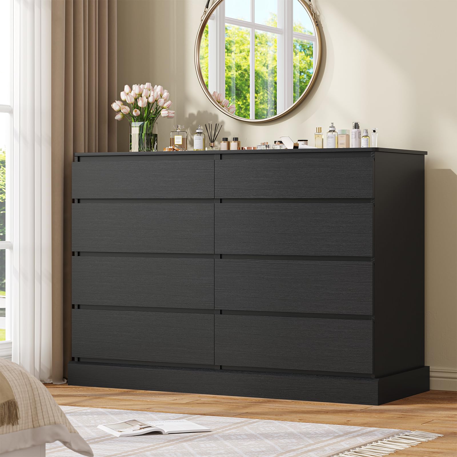 Amazon.com: DICTAC 8 Drawers Dresser for Bedroom, Black Large Chest of Drawers, Long Modern Double Dressers, Big Clothing Storage Organizer Closet with Ample Space, 51.6''L x 15.7''D x 37.7''H : Home & Amazon.com: DICTAC 8 Drawers Dresser for Bedroom, Black Large Chest of Drawers, Long Modern Double Dressers, Big Clothing Storage Organizer Closet with Ample Space, 51.6''L x 15.7''D x 37.7''H : Home &