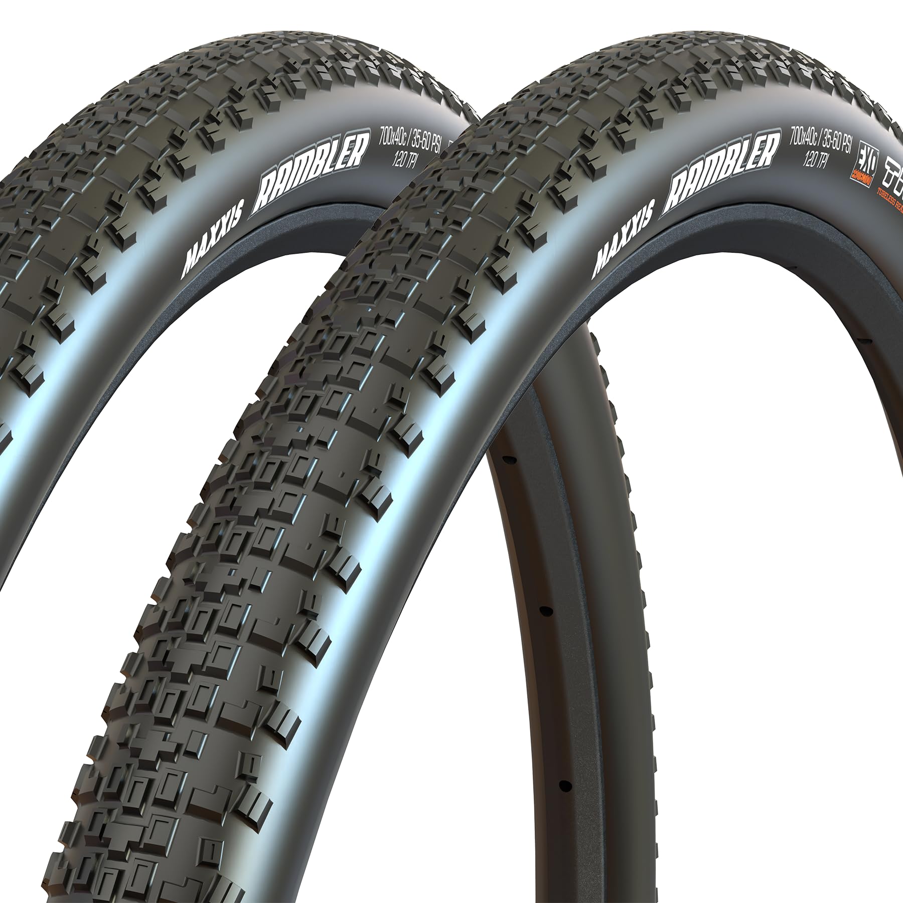 MAXXIS Rambler 2 Pack - EXO, SilkShield - Tubeless Ready Bike Tire | Do-it-All Gravel Tire
