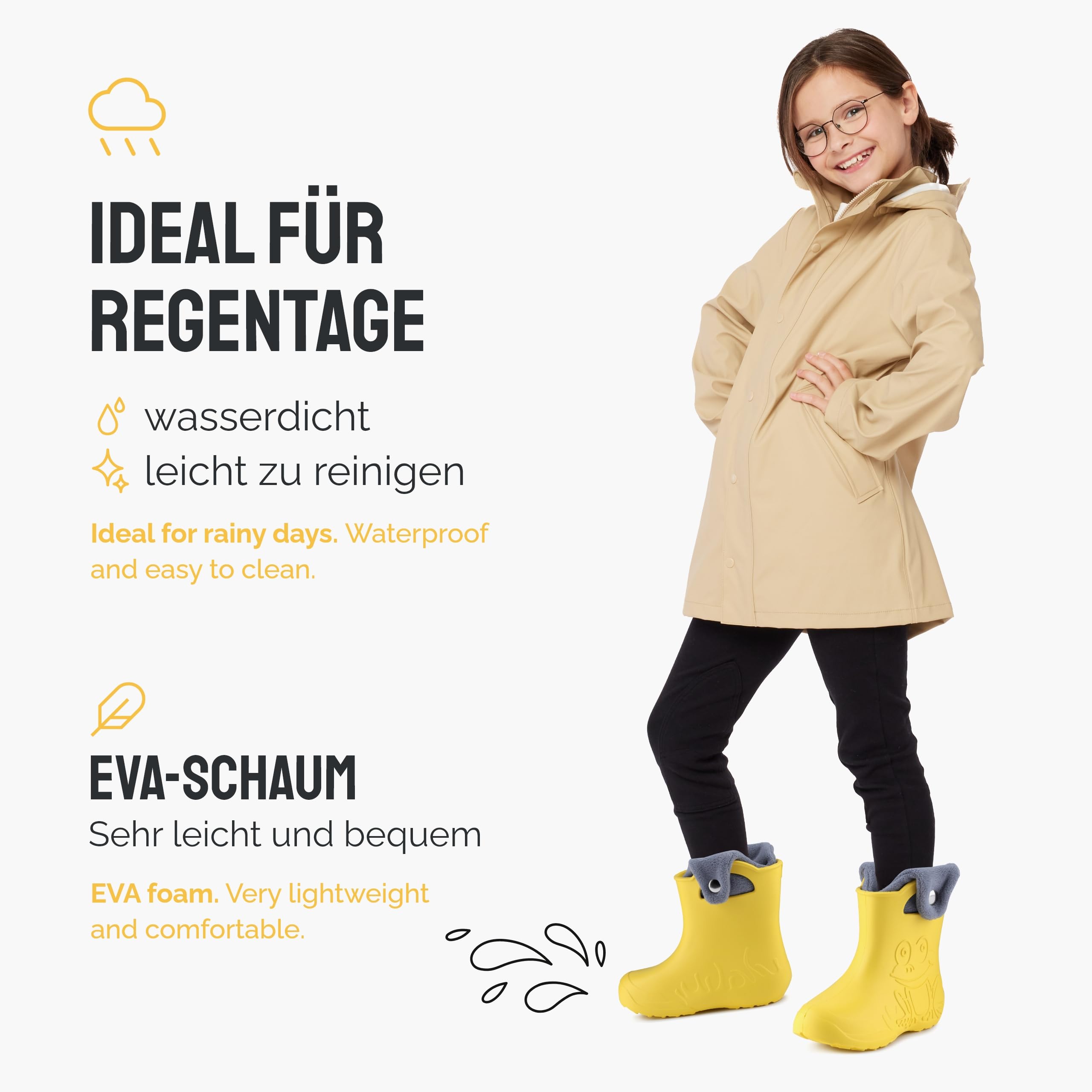 Ladeheid Eva Kinder Jungen Mädchen Gummistiefel Regenschuhe gefüttert Regenstiefel Gummischuhe LA-CA-04