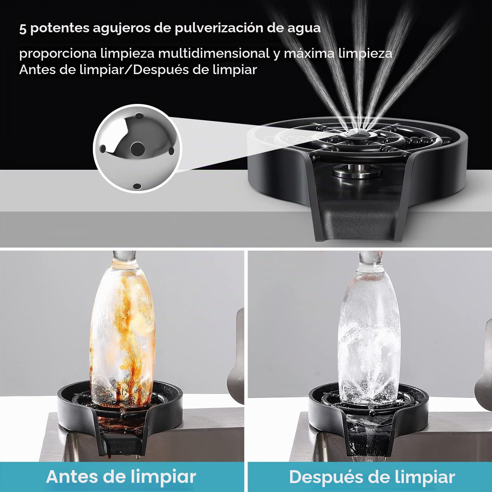 Lavadora de Vidrio Enjuagadora, enjuague para vasos de alta presión puede reducir la intensidad del trabajo | limpieza del biberón | 10 años de garantía