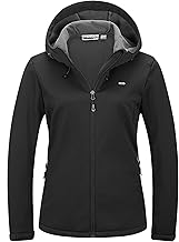 33,000ft Women's Softshell Jacket Ladies Waterproof Jacket Fleece Lined Warm Jacket Hooded Outdoor Windproof Sports Jacket Lightweight Functional Jacket Cycling Jacket