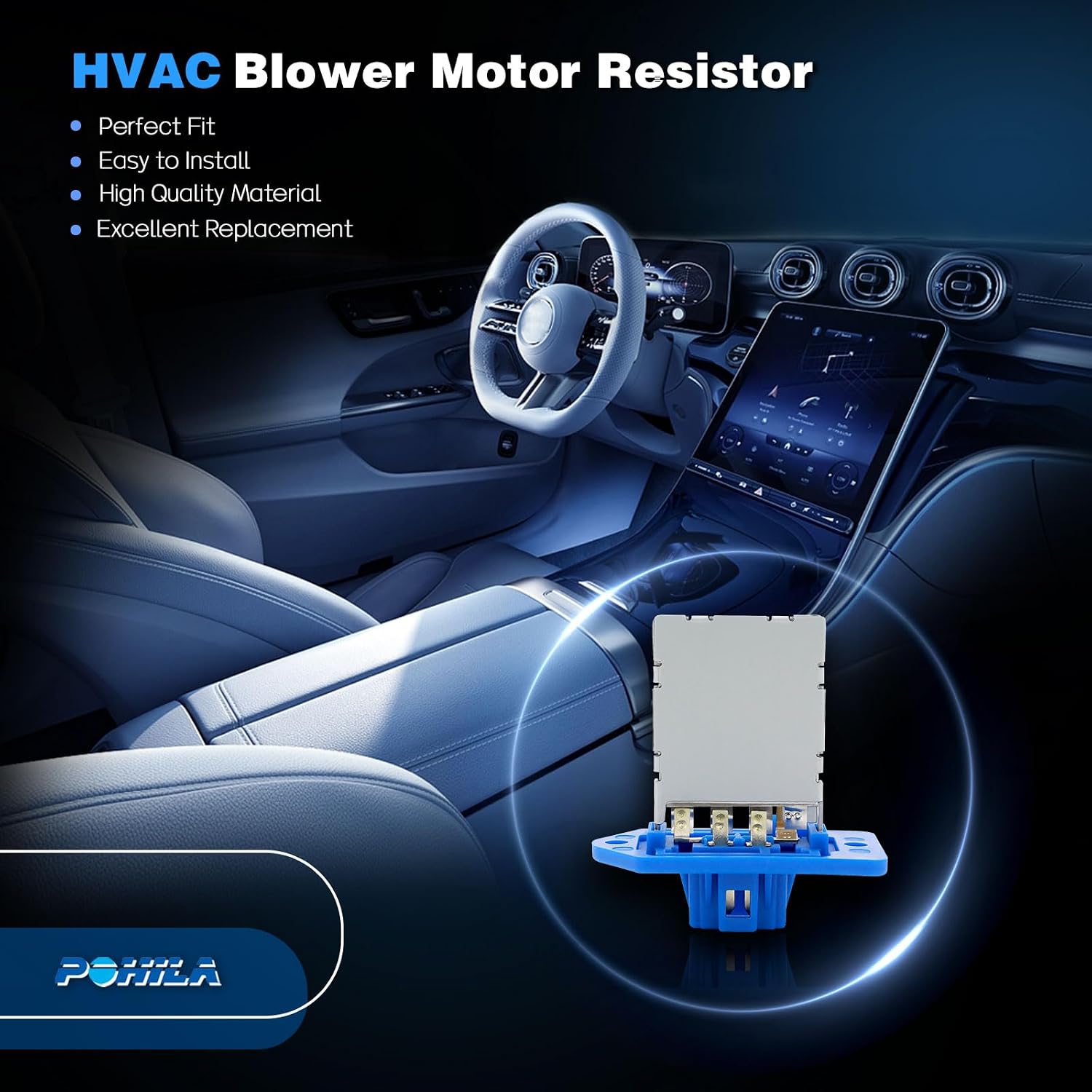 POHIAL HVAC Blower Motor Resistor Compatible with Kia & Hyundai Vehicles - Soul 2020-2023, Sportage 2017-2022, Tucson 2016-2020, Kona 2018-2021, Palisade 2020-2023, Venue 2020-2023