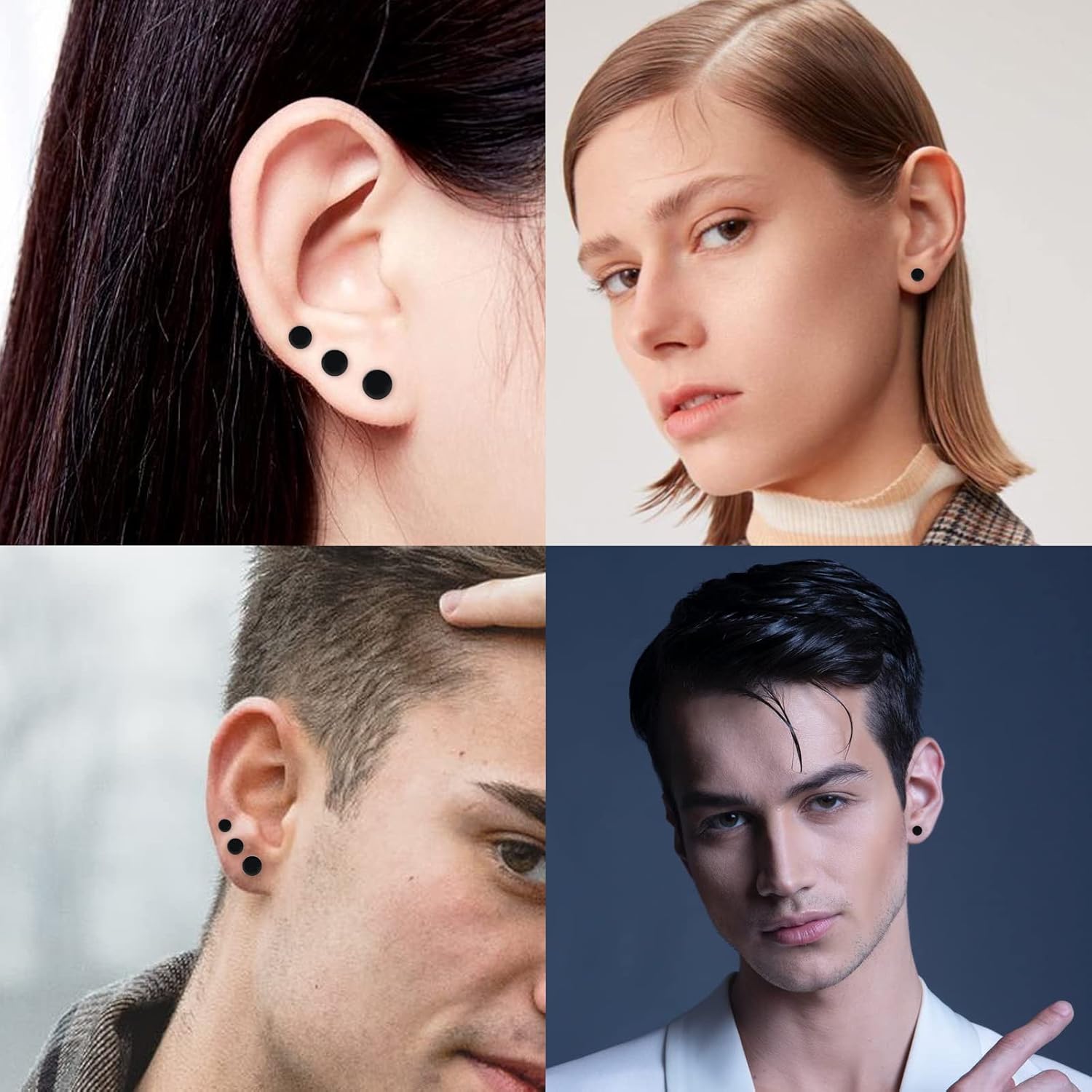 Titanium Flat Dot and Ball Stud Earrings Hypoallergenic for Women Men Rose Gold/Gold/Silver/Black Round Disc Earrings 3mm-6mm Options for Sensitive Ear(2pcs) - Image 2