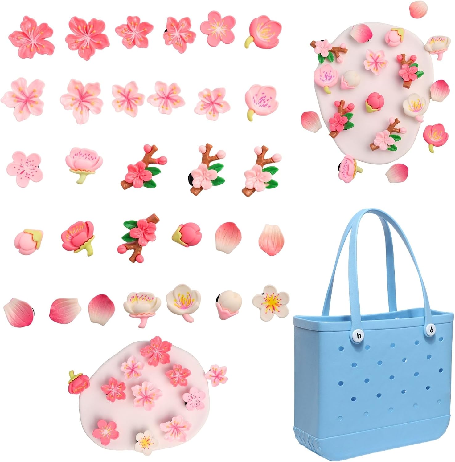 30 Pcs Charms Accessories for Bogg Bags – Fun Charms, DIY Accessories Perfect for Beach Bags, Croc Shose & DIY Gifts, Decorative Accessories to Customize Your Beach Tote Bag.