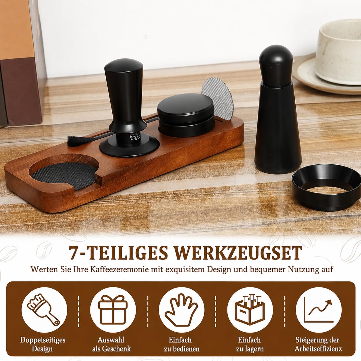 7 Stück Espresso Zubehör 51mm für Espressomaschine