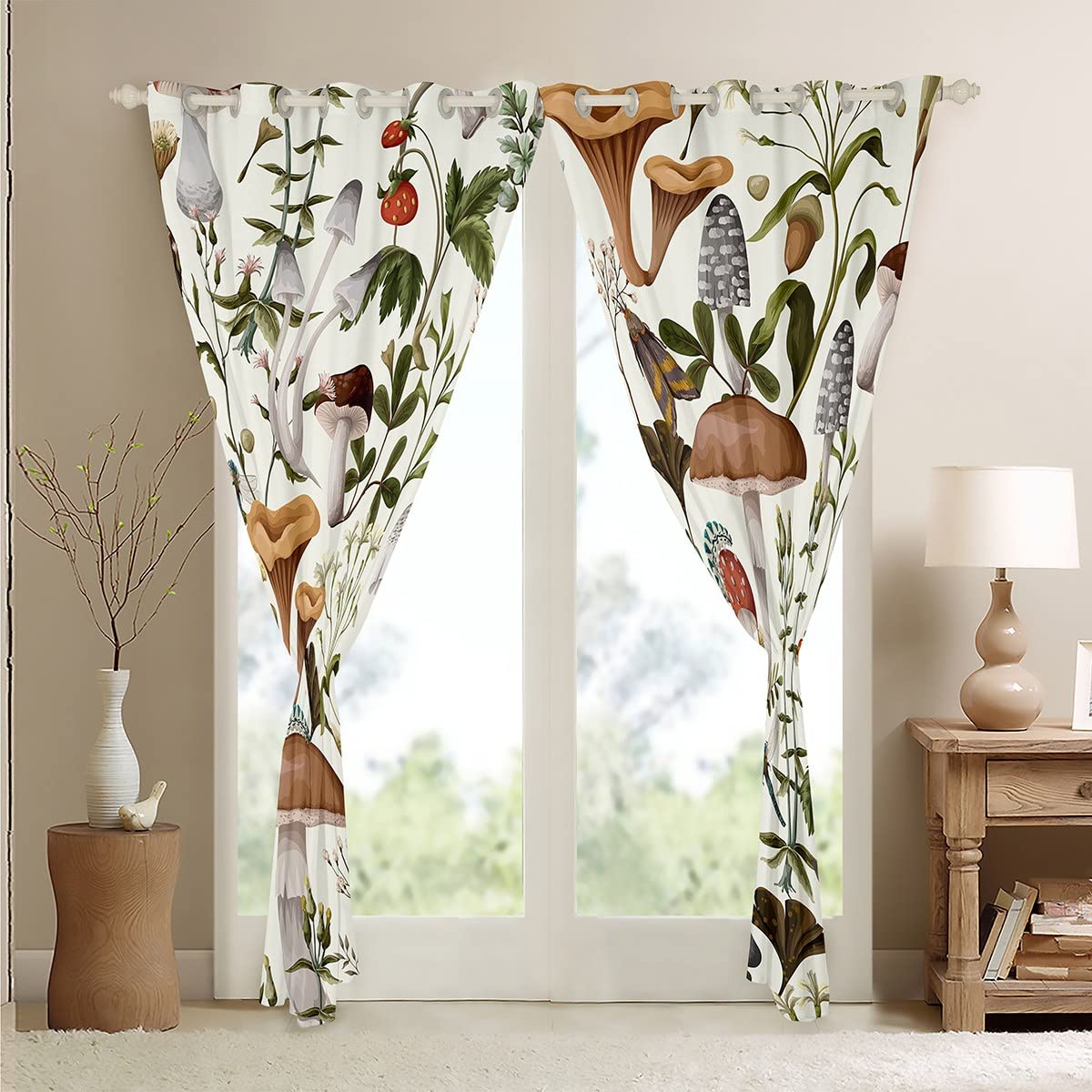 Loussiesd Tenda Per Porta Con Funghi Kawaii 86x203 Cm - Pannello Decorativo Per Privacy, Camera Da Letto, Cucina - 4