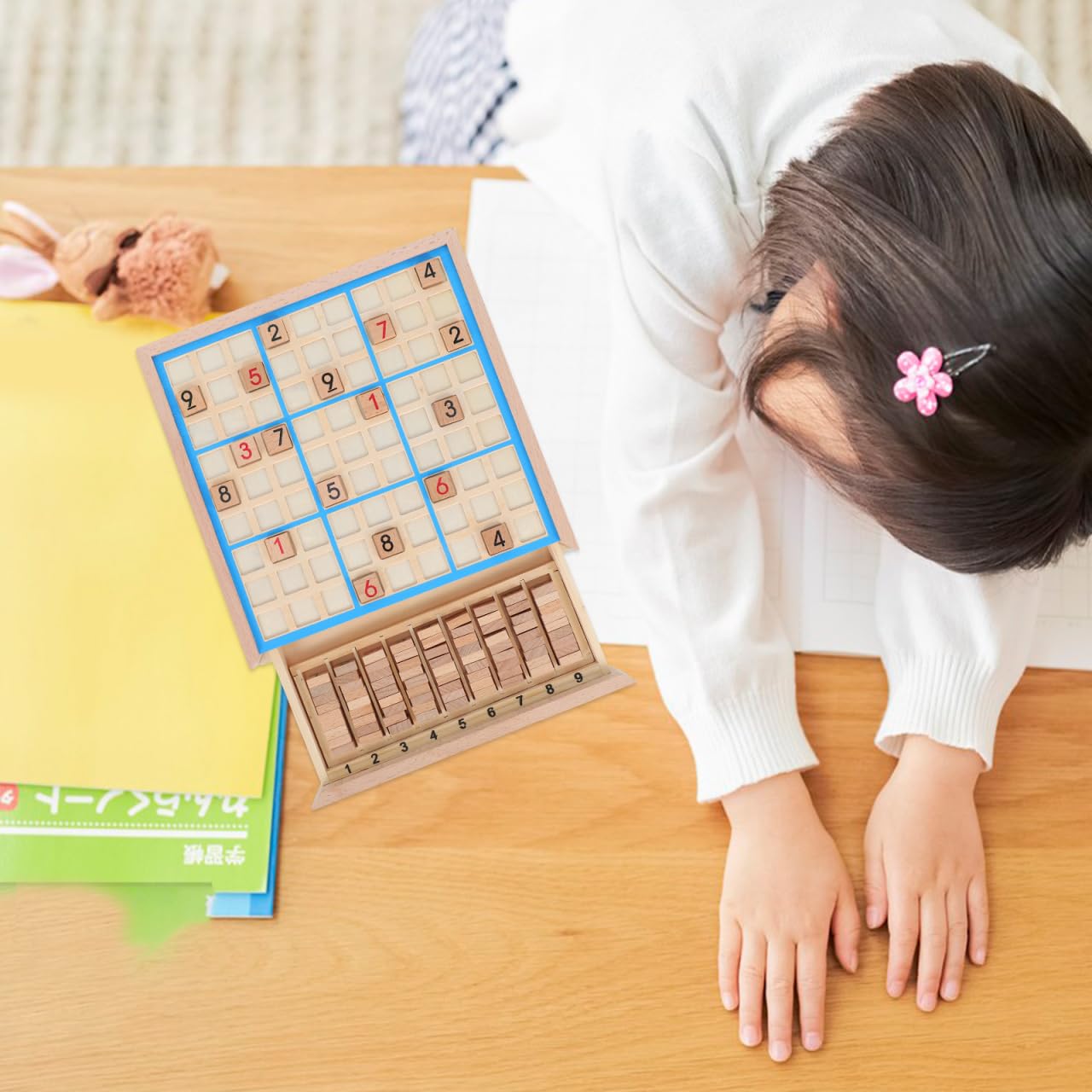 Toyvian Jeu De Société Sudoku en Bois 22.50 Cm Puzzle Educatif pour Enfants Formation Raisonnement Logique Et Créativité Développement Intellectuel