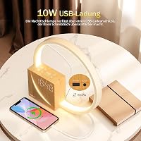 blonbar Ébresztőórás Éjjeli Lámpa USB Töltővel - 10W Fényerőszabályozható Asztali Lámpa, Érintésvezérelt Alvássegítő, 3 Fényerőszint, Termés 7