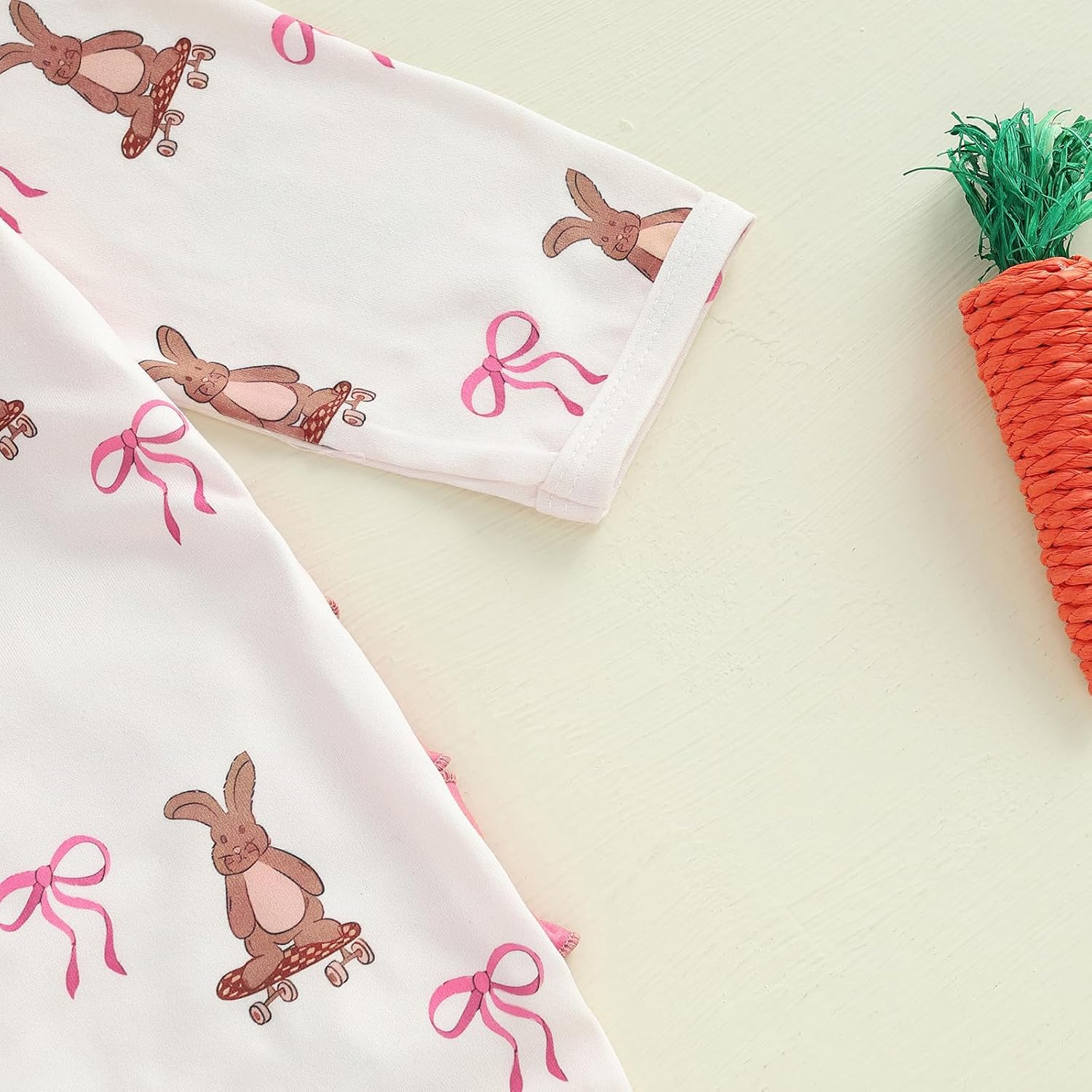 Kuriozud My First Halloween Outfit Baby Girl Ghost Romper Pumpkin Onesie Newborn Preemie Girl Pajamas Thanksgiving Clothes White Bunny 0-3 Months image 6 of 7 B0DSJ52YTD