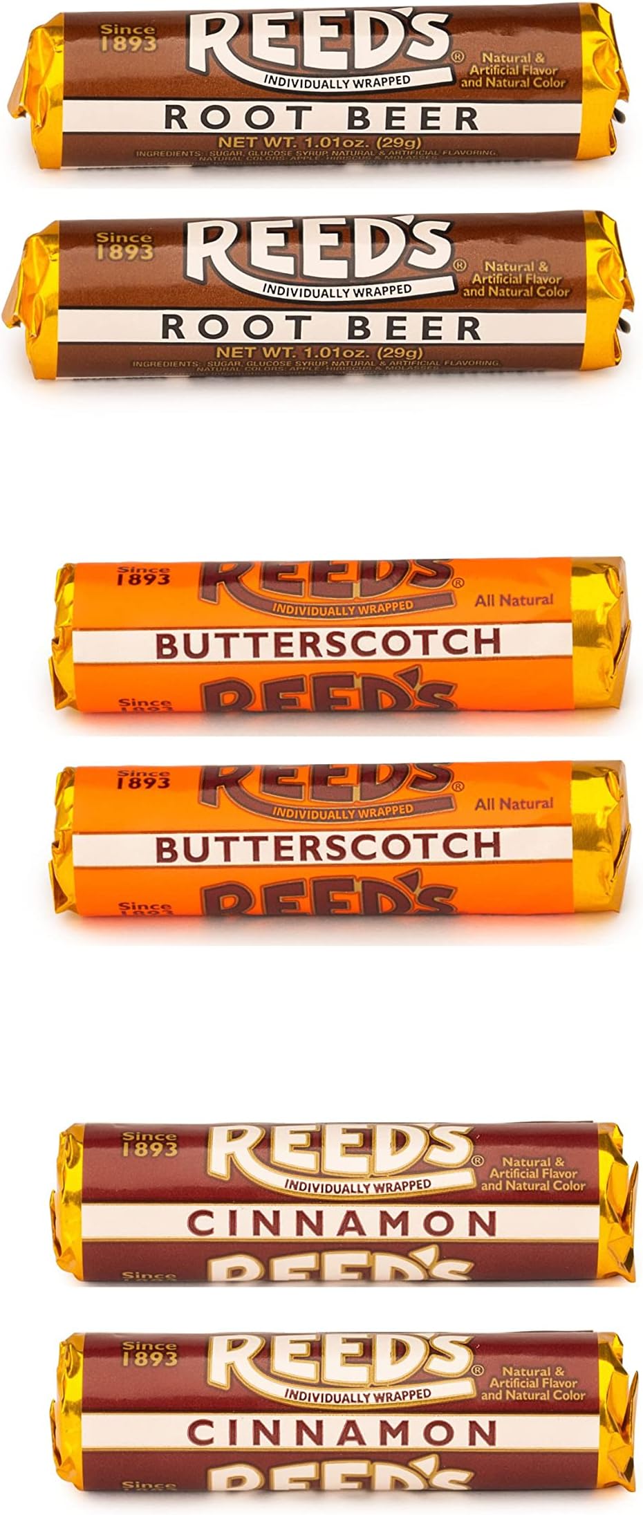 Reed’s Candy Rolls Pack of Two Butterscotch + Two