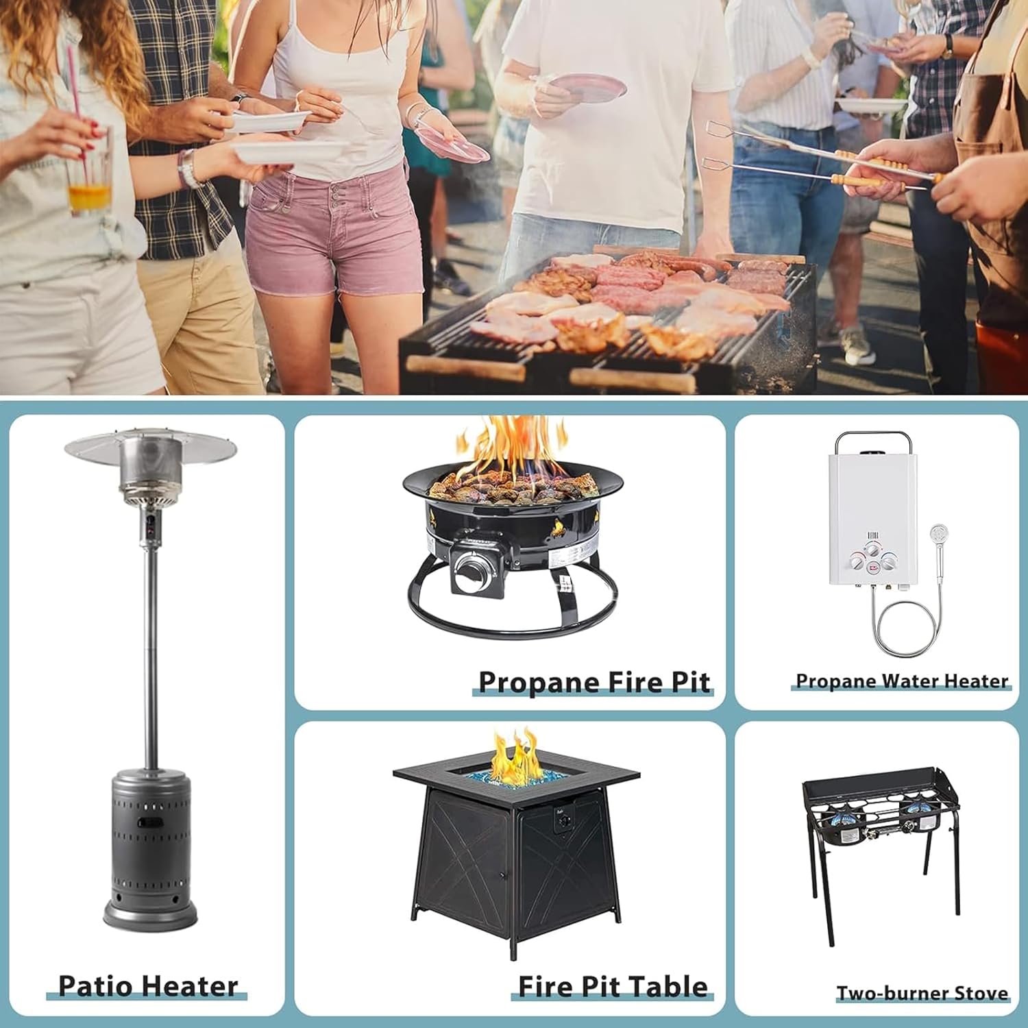 SHINESTAR 12 Feet Low Pressure Propane Hose with Regulator, for Gas Grill, Fire Pit, Stove, 3/8 Inch Female Flare