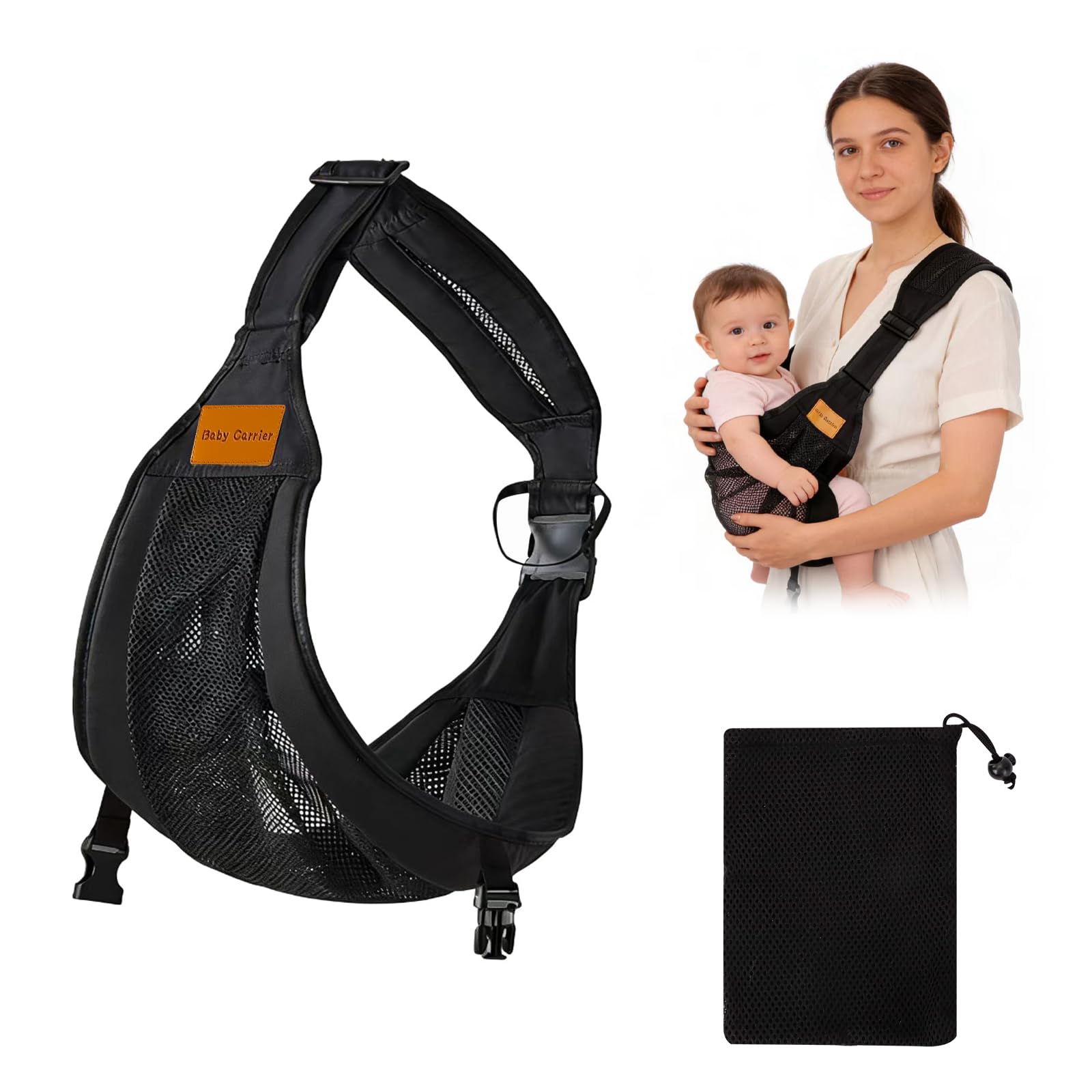 Baby Carriers from Newborn, Toddler Carrier Sling Side Baby Sling Carrier Baby Wrap Carrier with Adjustable Shoulder Strap, Baby Side Carriers Hip Child Holder Carrierr for Newborns to Toddlers (Mesh)