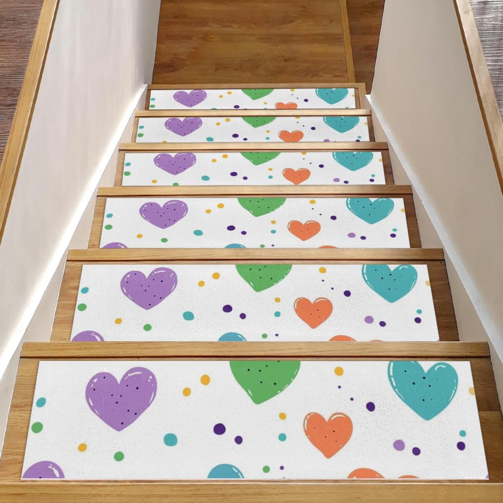 Alfombras para escaleras interiores Pring decoración infantil y seguridad antideslizante en casa