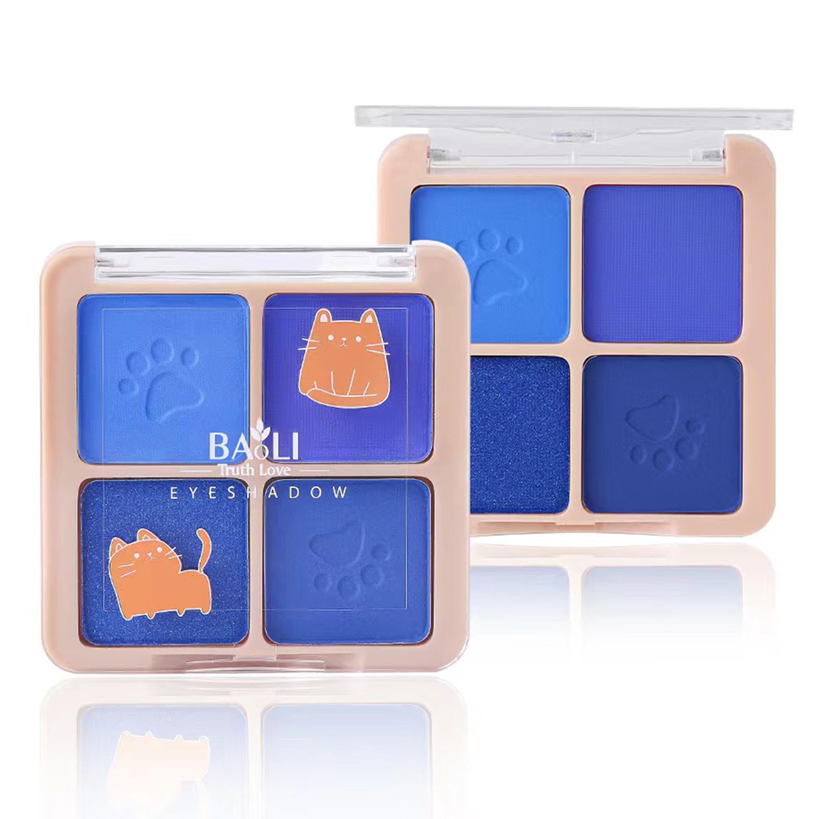 Eye Shadow Pallets for Women - Blue Glitter Eyeshadow Palette - Highly Pigmented Shimmer Matte Blue Eyeshadow - Shiny Sparkle Long Lasting Eye Make-up - Waterproof Quick Drying Eyeshadow Palette
