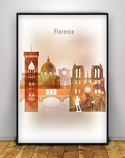 Florence Wall Art Print Travel Skyline Europe City Italy Print Office Decor Skyline Kitchen Room Bedroom Living Decoration Unframed print