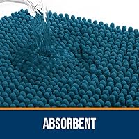 Vista 5 de OLANLY Alfombras de baño 30x20, alfombras de baño de felpilla suave absorbente, con respaldo de goma de secado rápido, alfombrillas de baño lavables