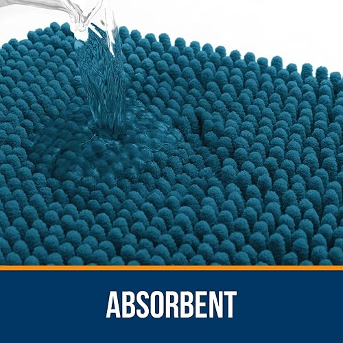 Miniatura 4 de OLANLY - Tapete de baño de 30 x 20 pulgadas, felpilla absorbente extrasuave, reverso de goma, secado rápido, lavable a máquina, para piso baño,