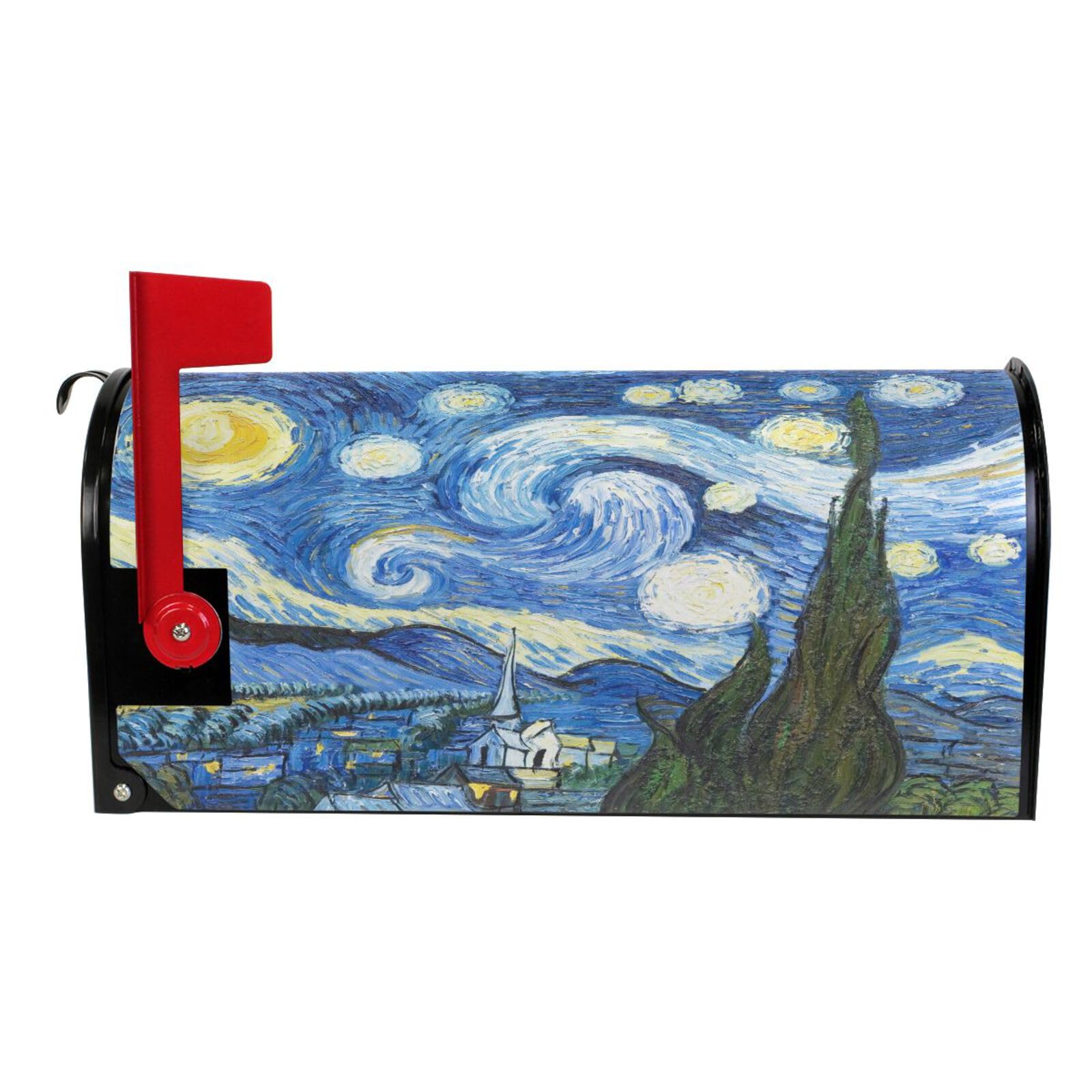 ALAZA Starry Night Van Gogh Magnetic Mailbox Cover MailWraps Garden Yard Home Decor for Outside Oversized-25.5
