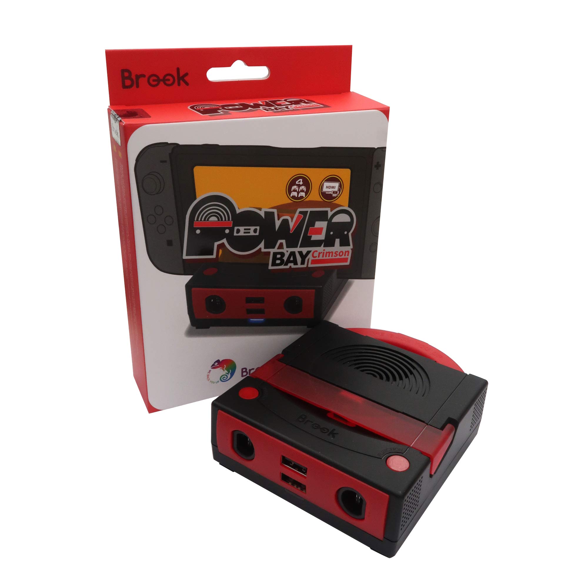 Mcbazel Brook Power Bay Crimson Portable and Fast Charging Dock for N Switch Support HDMI Out Put, Compatible with Gamecube Controllers