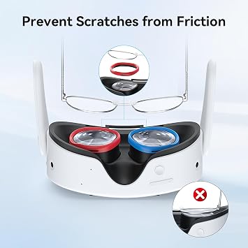 AMVR Glasses Spacer Compatible with Oculus Quest 3S/Quest 2/Rift S Accessories, Soft Silicone Anti-Scratch Ring, Protect VR Lens and Prescription Glasses from scratchings(Not Compatible with Quest 3)