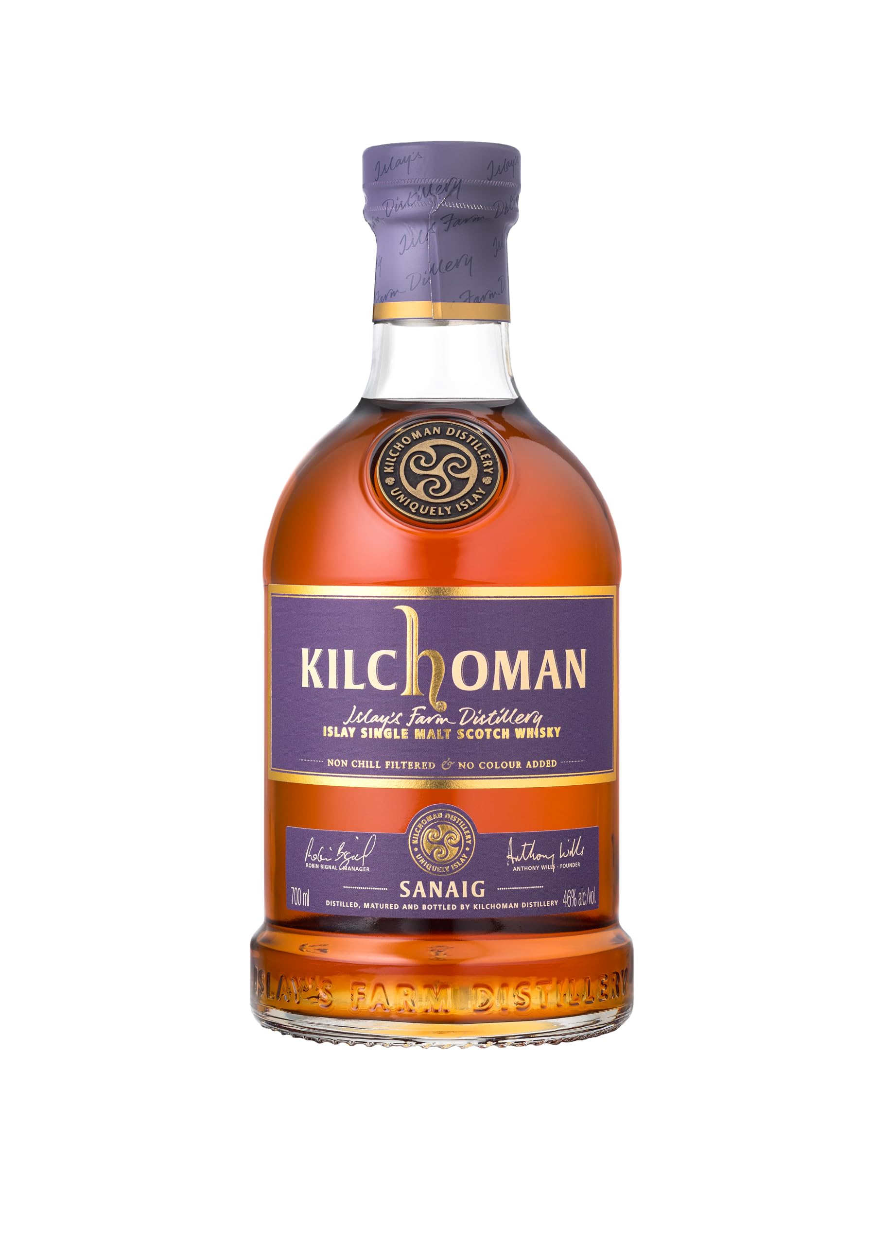 Kilchoman Sanaig Whiskey - Single Malt Scotch Whisky Maturato in Botti di Bourbon e Sherry Oloroso, 46%, Bottiglia in Vetro da 70cl