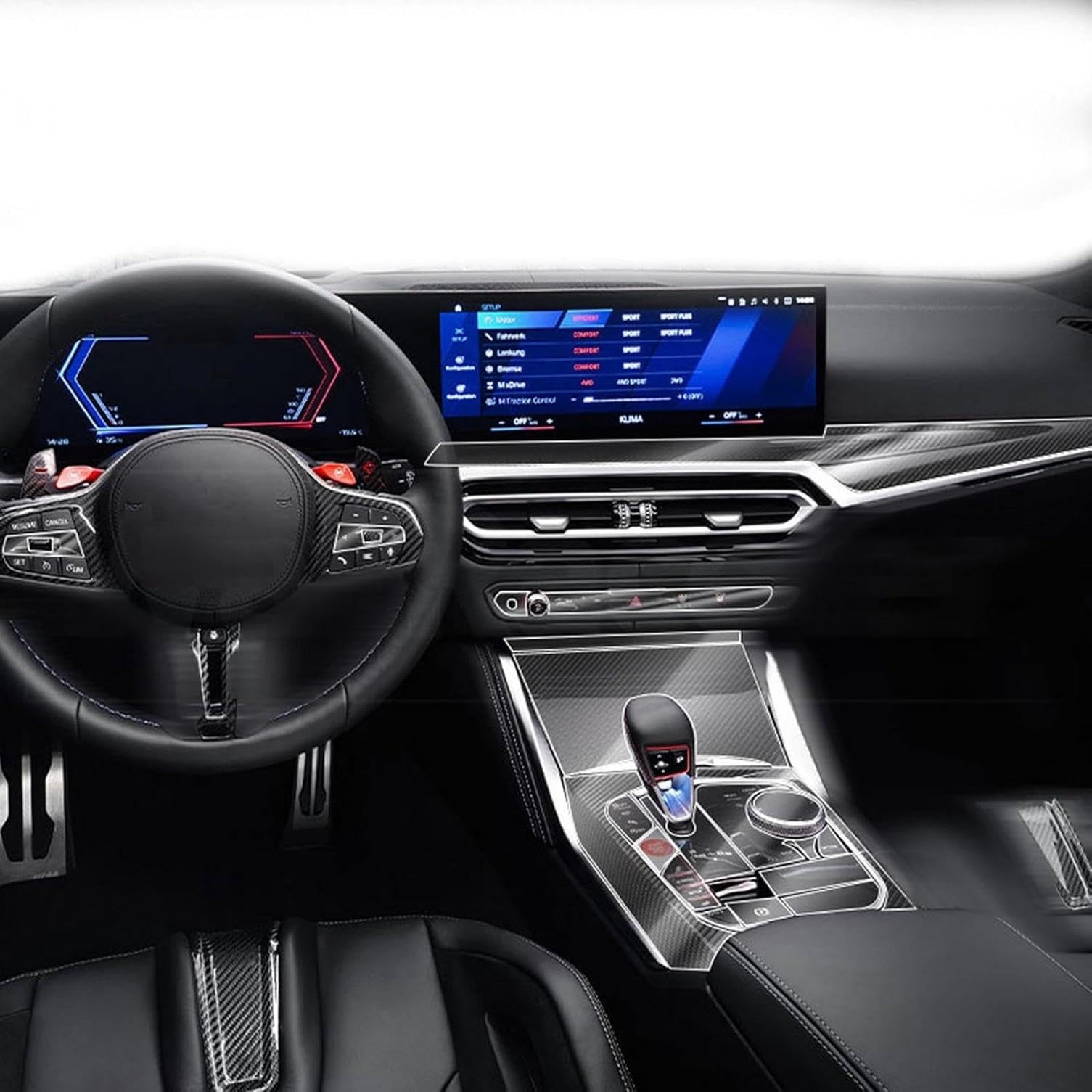SPISLXTP Car Navigation GPS Screen Protector Invisible Transparent Film TPU Interior Film，for BMW M3 G80 G81 2021-2025
