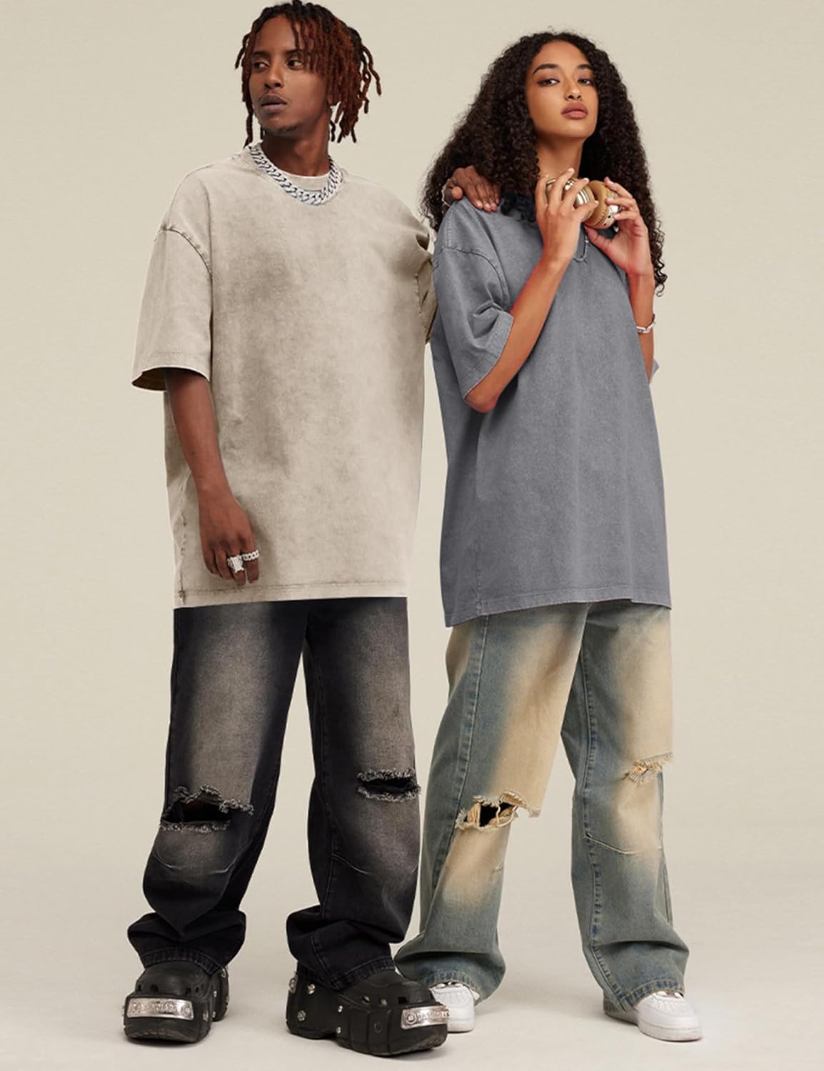 Arssm 3 Pack Men Oversized T Shirts Vintage Tee Loose Fit Short Sleeve Casual Streetwear Baggy Washed Unisex Tops - Image 6