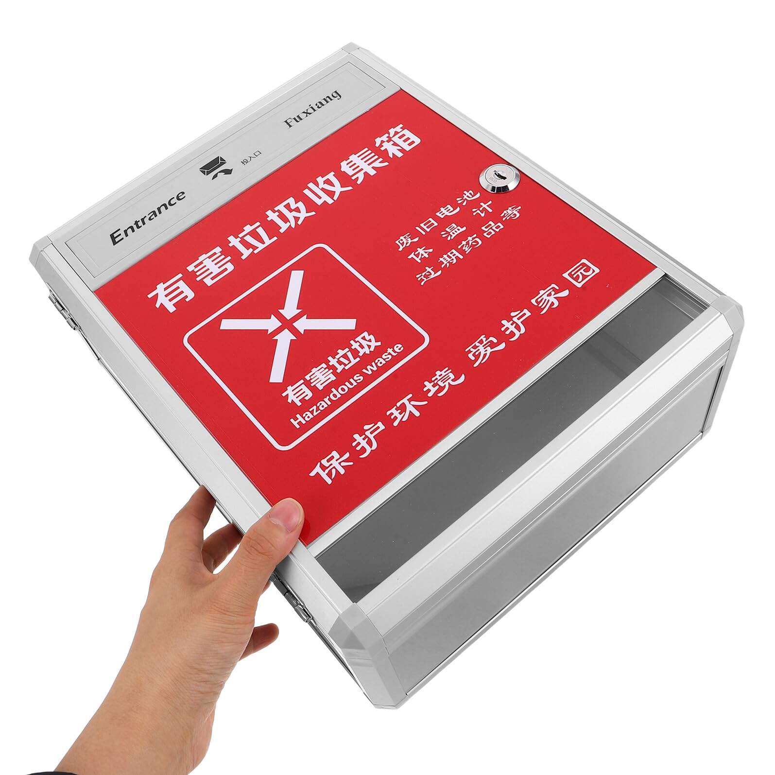 Toyvian Wall Mounted Battery Storage Organizer Box with Hazard Labeling Recycling Bin for Indoor Battery Disposal And Safe Collection in Home School