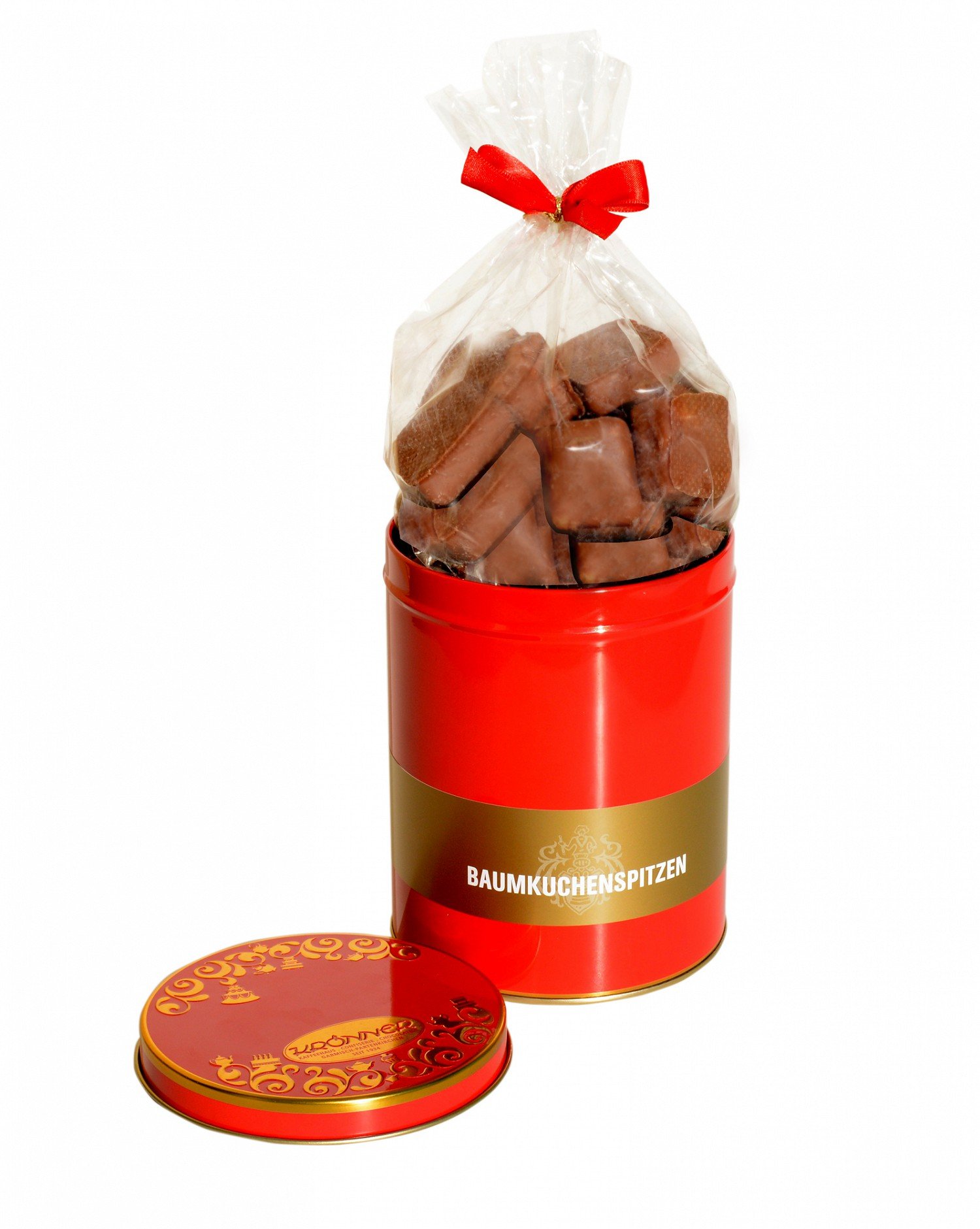 Krönner Baumkuchenspitzen 350 g Dose Edel-Vollmilch – Handgefertigtes Frischeprodukt mit Aprikosenmarmelade – Baumkuchen ohne Zusatzstoffe – Edles Konditor-Gebäck und Geschenkidee