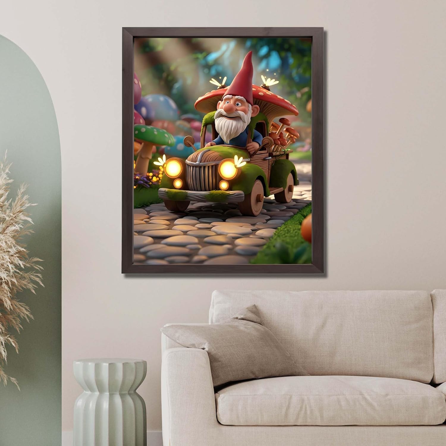 InkFlow Posters Gnome Poster - Whimsical Art Print - Fun Wall Decor for Garden, Living Room, or Bedroom - Perfect for Gnome Enthusiasts - 16x20 Unframed Canvas Print