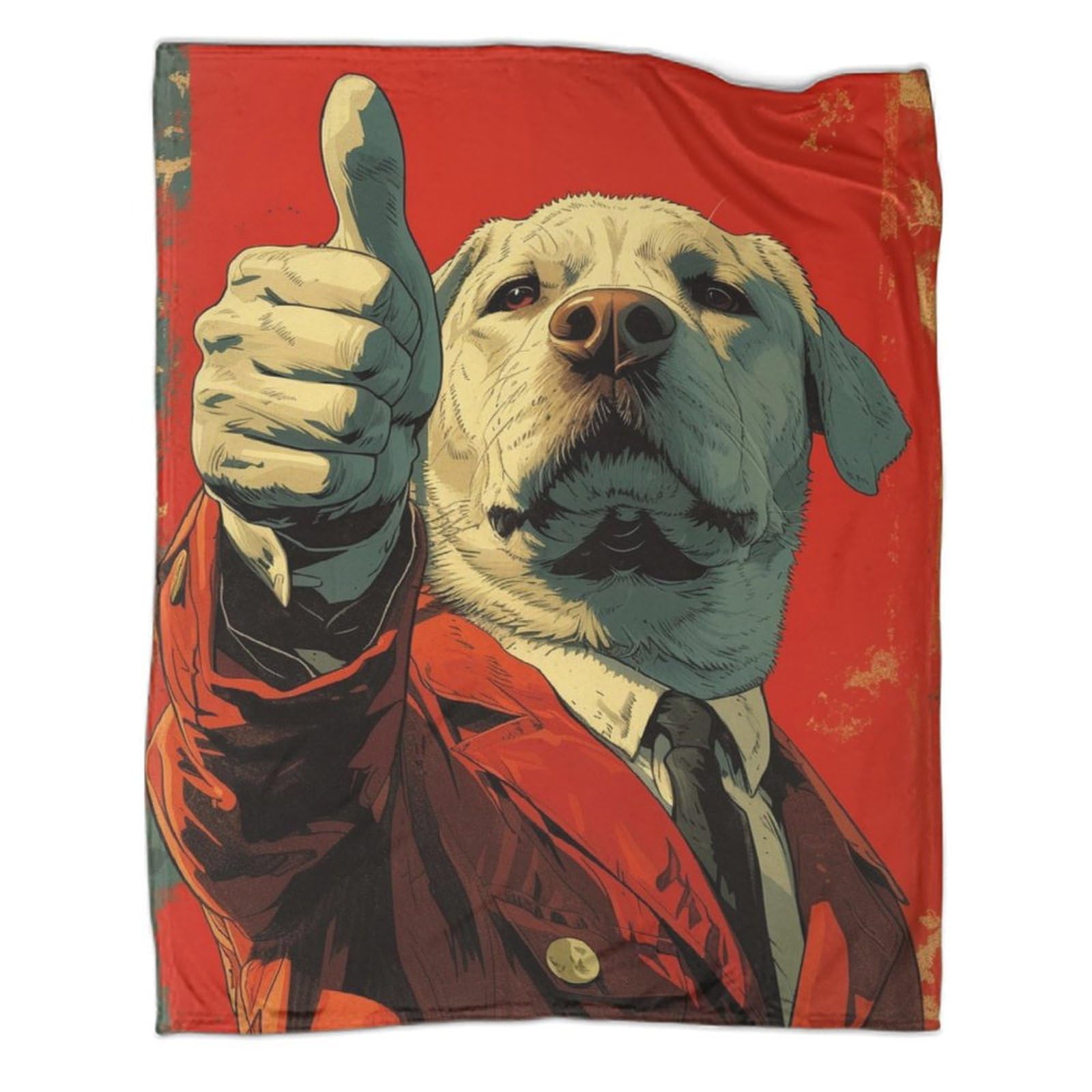 Couverture Sherpa chaude motif Labrador contre le froid du canapé