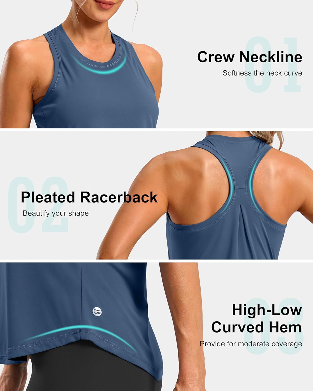 G Gradual Women's Workout Tank Tops Racerback Athletic Yoga Tops Loose Fit Sleeveless Running Gym Sports Shirts for Women - Image 5