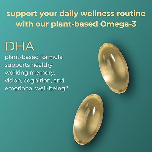 Miniatura 3 de Iwi DHA Omega-3, 60 cápsulas blandas (30 porciones), algas Omega 3 a base de plantas, suplemento dietético para el cerebro, los ojos y el sistema