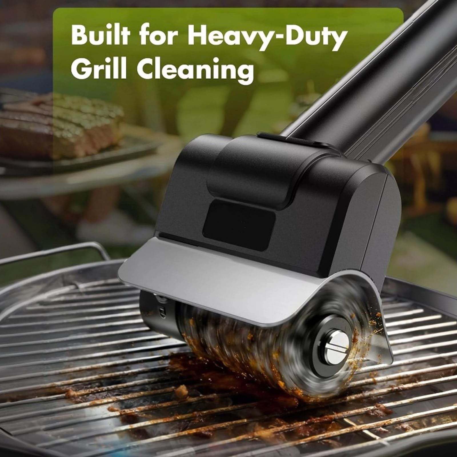 Cepillo eléctrico inalámbrico para Parrilla, Limpiador de Barbacoa de 1100 RPM con batería de 90 Minutos, cerdas de Acero Inoxidable Resistentes, Mango ergonómico para Parrilla ahumadora