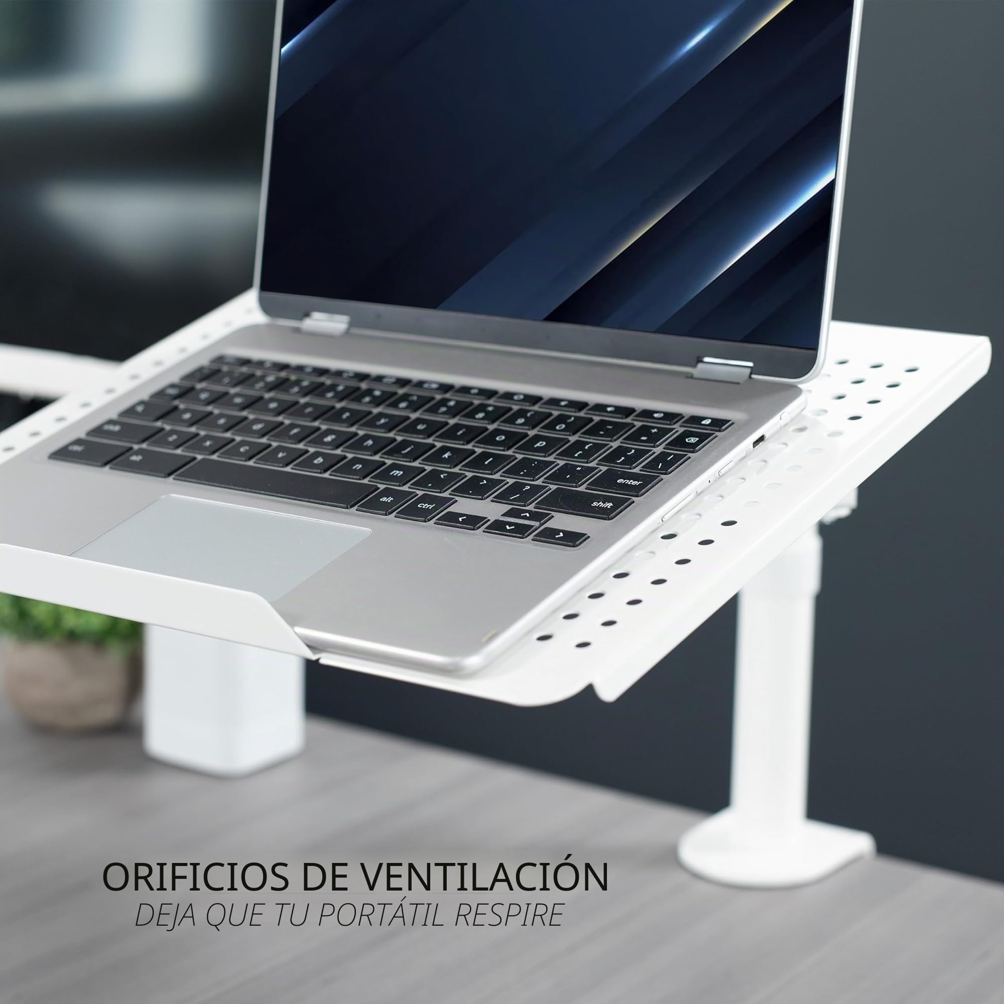 VIVO STAND-V001LW - Soporte de Escritorio para Laptop, extensión Totalmente Ajustable con Abrazadera en C, Color Blanco