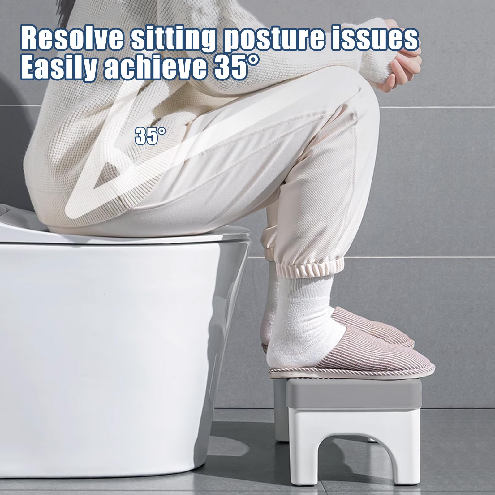 6.7 Inch Toilet Stool for Bathroom,Non-Slip Potty Stool for Pooping,Toilet Step Stool for Adults/Seniors/Kids — view 4