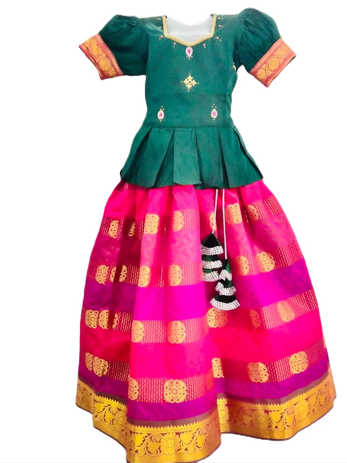 Pattu Pavadai Lehenga Choli-NewB3BGold- Make her Beautiful main image 1