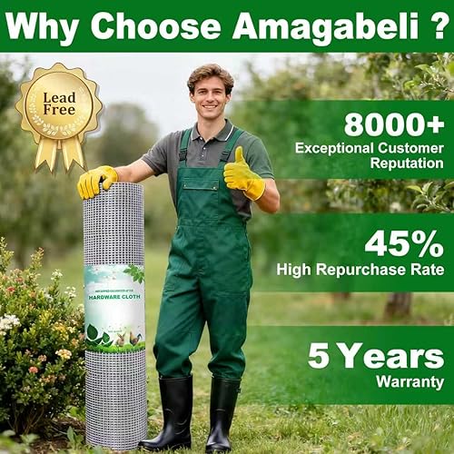 Miniatura 51 de AMAGABELI GARDEN & HOME Valla de alambre de soldadura de 36 pulgadas x 50 pies, 2 pulgadas x 4 pulgadas, tela galvanizada de hardware de calibre 14