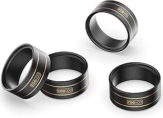 COOWOO Brass RC Wheel Rings, Internal Clamp Beadlock Rings Upgrade Parts for 1/24 SCX24 or 1/18 TRX-4M RC Crawler Cars with 1.0â€ Wheels, Set of 4, Black