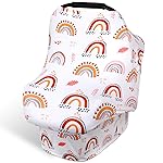 Rquite All-in-1 Car Seat Cover Baby, Carseat Covers for Girl Boy, Stretchy Soft Infant Car Seat Cover, Multi-use Baby Carrier Cover, Car Seat Canopy, Stroller Sun Shade, Nursing Breastfeeding Cover
