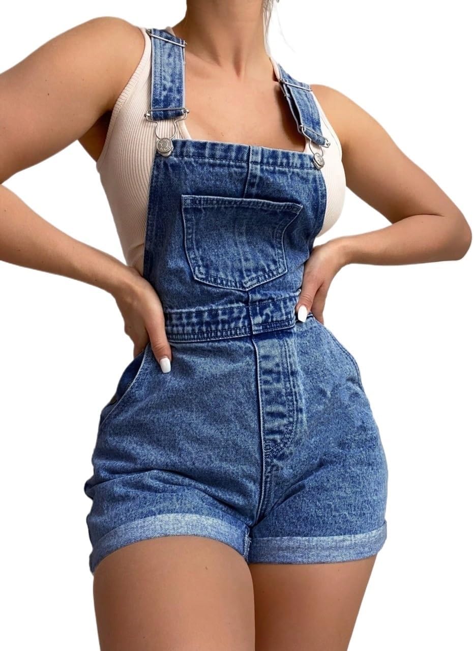 Rompers for Women Summer 2026 Solid Color Pocket Casual Jumpsuit Spring Summer