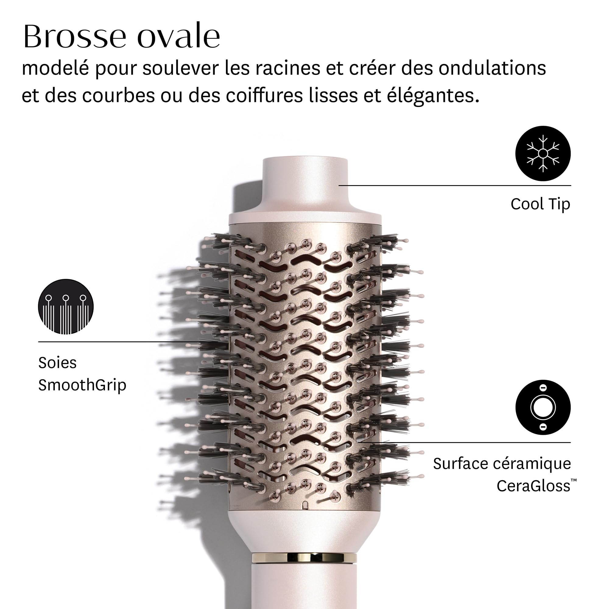 T3 Aire 360 Kit brosse soufflante avec accessoires de bouclage en céramique, brosse ovale et concentrateur pour le séchage - pour tous types de cheveux.